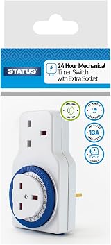 Status 24-Hour Timer Switch Two Sockets White UK Plug S24HRSQT1WS1PK4 view 2