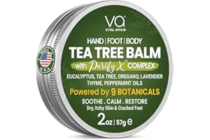 VITAL AFFAIR Tea Tree Oil Balm – Soothing Care for Rashes, Athlete’s Foot, Jock Itch, Bug Bites, Folliculitis, Cracked Feet, Dry, Flaky, Irritated Skin – For All Ages & Sensitive Skin - 2 oz