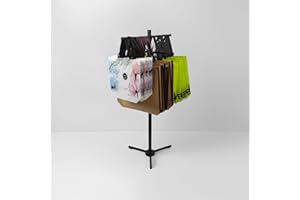 LOFIR Shopping Bag Rack, 45-Inch Heavy-Duty Steel Display Stand with 13-inch&8-inch Arms for Stores, Supermarkets, Market Stalls, Ideal for Bag Display & Merchandising, Entryway&Coat Rack Plant Stand