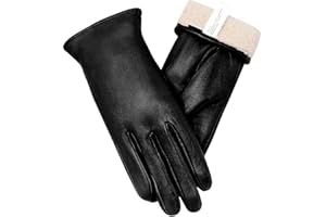 Vislivin Full-Hand Womens Touch screen Gloves Genuine Leather Gloves Warm Winter Texting Driving Glove