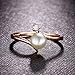 Bella Lotus SHINCO 18k Rose Gold Plated Simulated Pearl Rings Wedding Bands Mothers Day Gifts, Size 8