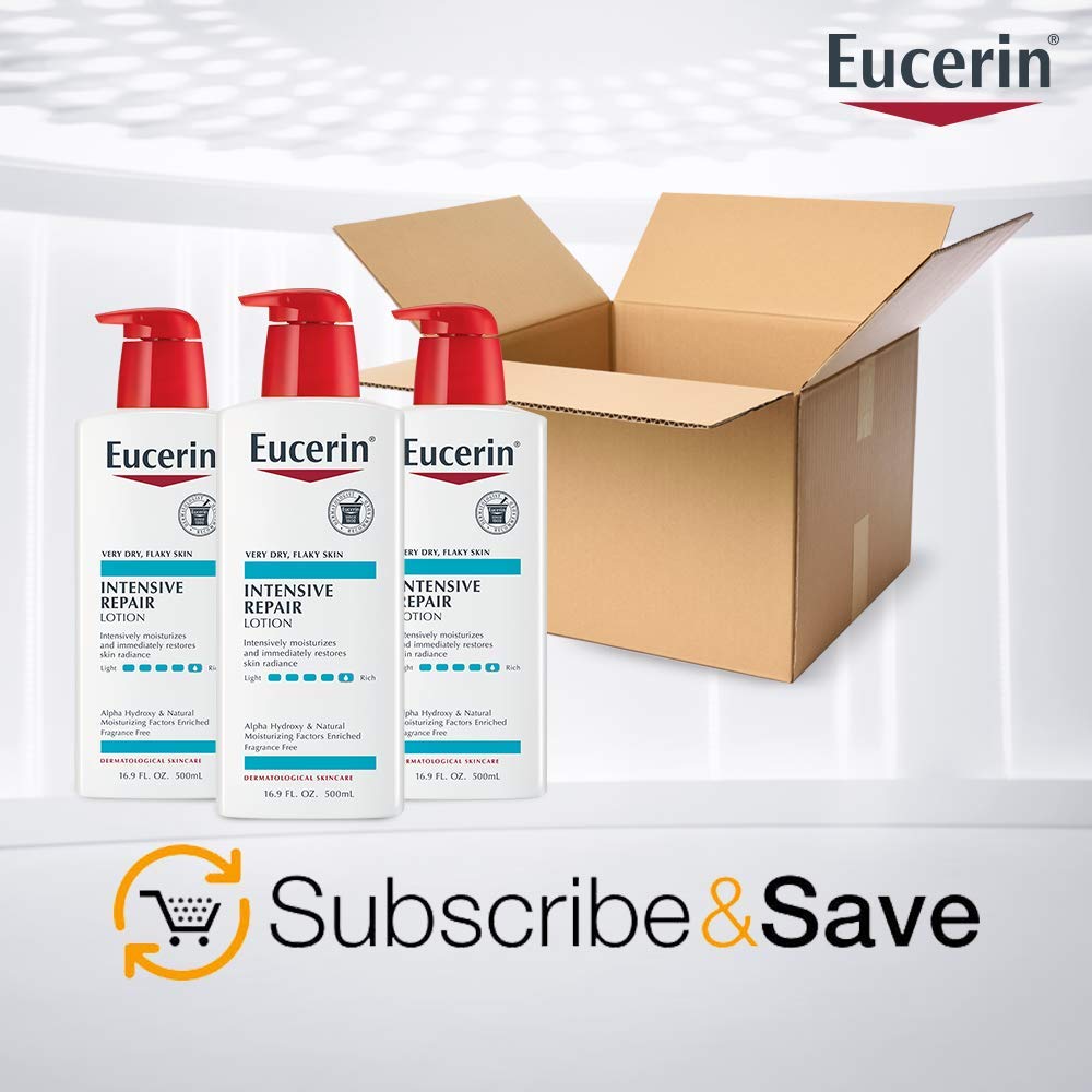 Eucerin Intensive Repair Lotion - Rich Lotion for Very Dry, Flaky Skin - Use After Washing With Hand Soap - 16.9 Fl. Oz. : Body Lotions : Beauty