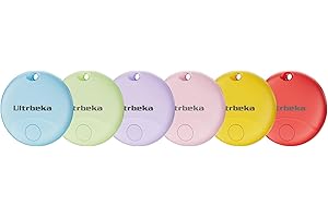 ULTRBEKA Air Tags-6 Pack Item Finders Work for Apple Find My (iOS Only) APP Tracker Tag for Luggage, Keys, Backpack, Satchel etc. (Not for Android)