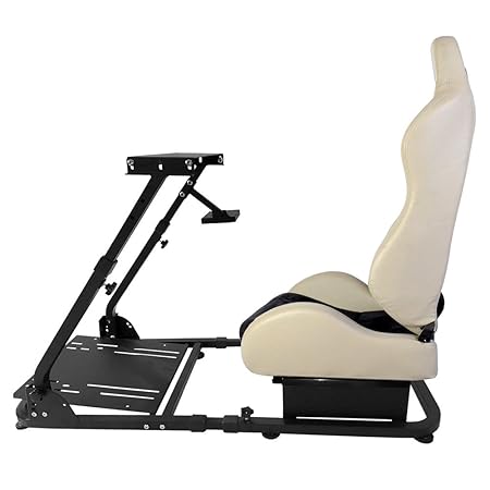 Racing Simulator Lenkrad Ständer Kompatibel Logitech G29 Thrustmaster W/Einstellbare Grau PVC-Leder Racing Sitz
