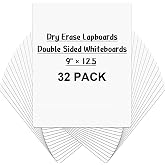 Dry Erase Lapboards, HERKKA 32 Pack Double Sided Dry Erase Lap Boards 9 x 12.5 Inch Small Dry Erase Boards for Students Classroom Teacher Supplies