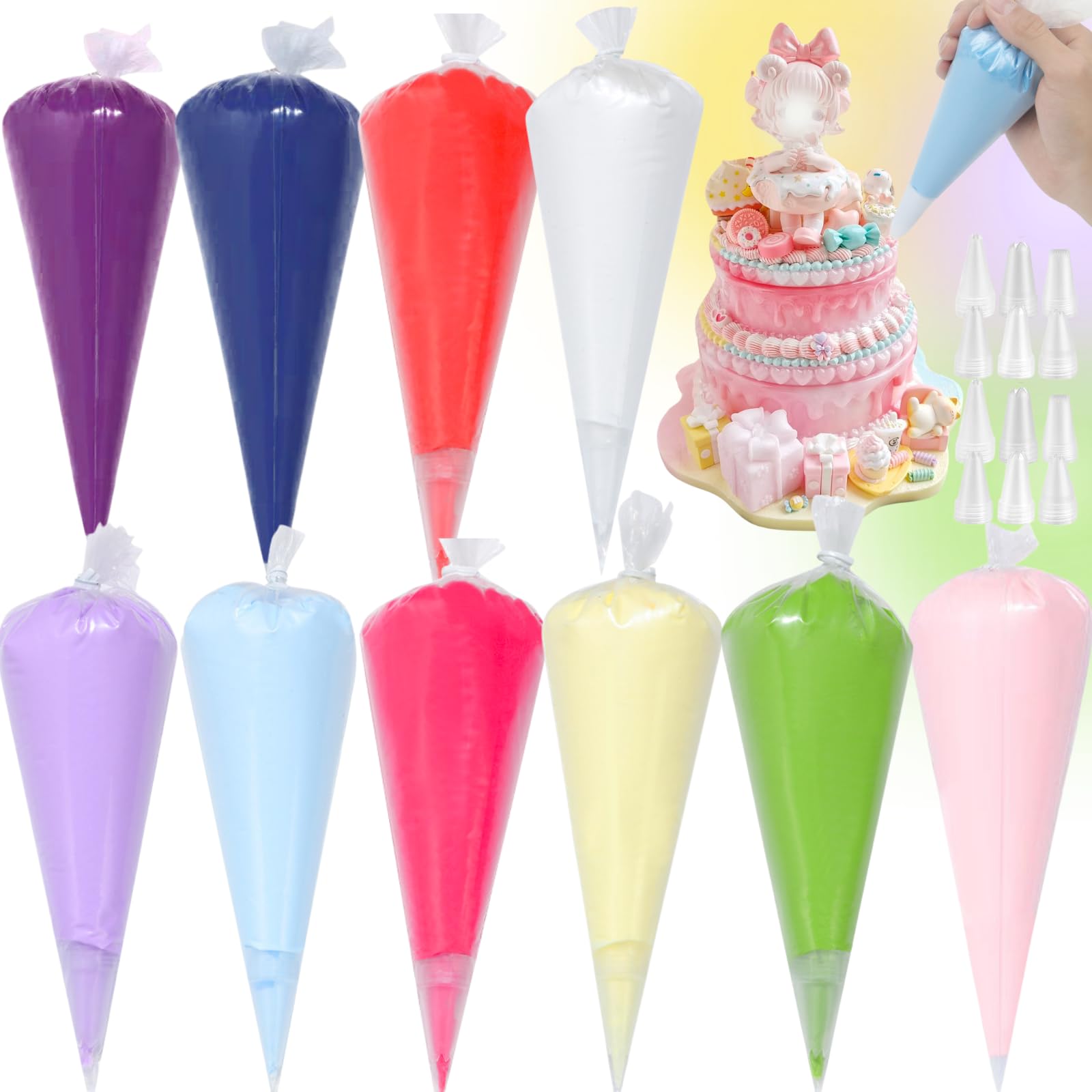 Photo 1 of ASTRYAS Cream Glue,10Pcs 100g Decoden Fake Whipped Cream Glue DIY Phone Case Kit with Plastic Piping Tip for DIY Handmade Craft Decoration - Pony Color