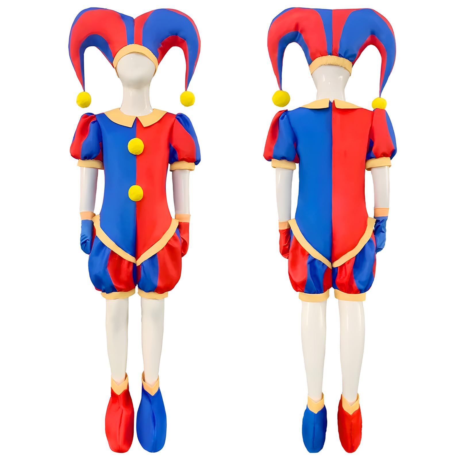 Suffolly Amazing Digital Circus Costume 8 Styles Kids Pomni Jumpsuit Pomni Costume Fancy Dress Digital Circus Outifit for World Book Day,Carnival Halloween (Style H, 140)