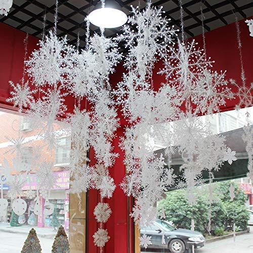 Zogin Winter White Snowflake Ornaments Christmas Festival Party Decoration - Set of 30