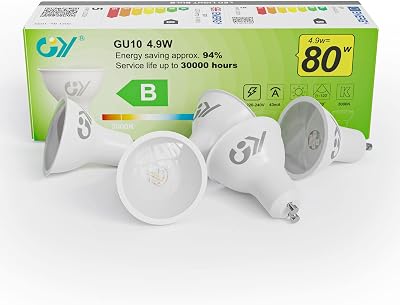 GY GU10 LED Bulb 4.9W 780lm 3000K Warm White 110° Beam 5 Pack