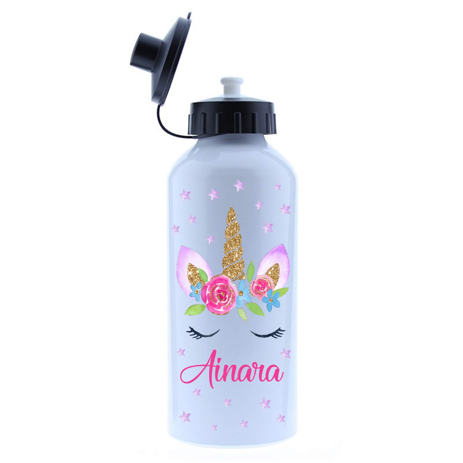 Botella De Agua Personalizada Niños Minnie Mickey Botella Personalizada de Aluminio con el Nombre del Niño