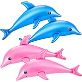 Wettarn 4 Pcs Inflatable Dolphin Pool Toys for Summer | 28.4 Inch, Kids Blow up Sea Animal Floats,Pool Party Aquatic Theme, Summer Birthday Decorations, Water Beach Toys