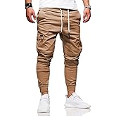 BUXKR Mens Cargo Pants Casual Hiking Pants Workout Joggers Sweatpants for Men
