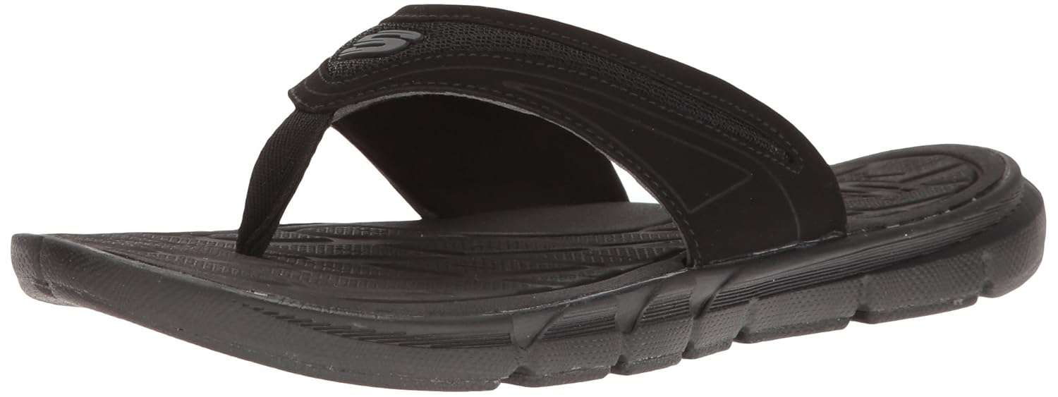 skechers men's memory foam flip flops