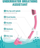 RIOROO Snorkel Set for Children Dry Goggles Anti Fog 4 14 Years view 3