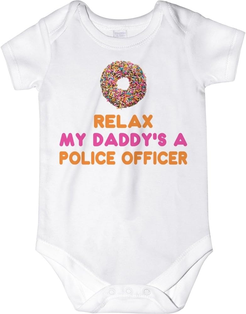 CarefreeTees Relax My Daddy's a Police Officer (Baby Bodysuit or Tee-Shirt)