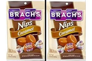 Brach's Nips Caramel Flavor 3.25oz bag 2-PACK Individually Wrapped Gluten Free Candy