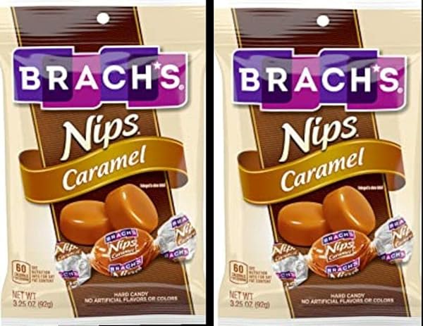 BRACH’S NIPS CARAMEL FLAVOR 3.25OZ BAG 2-PACK INDIVIDUALLY...