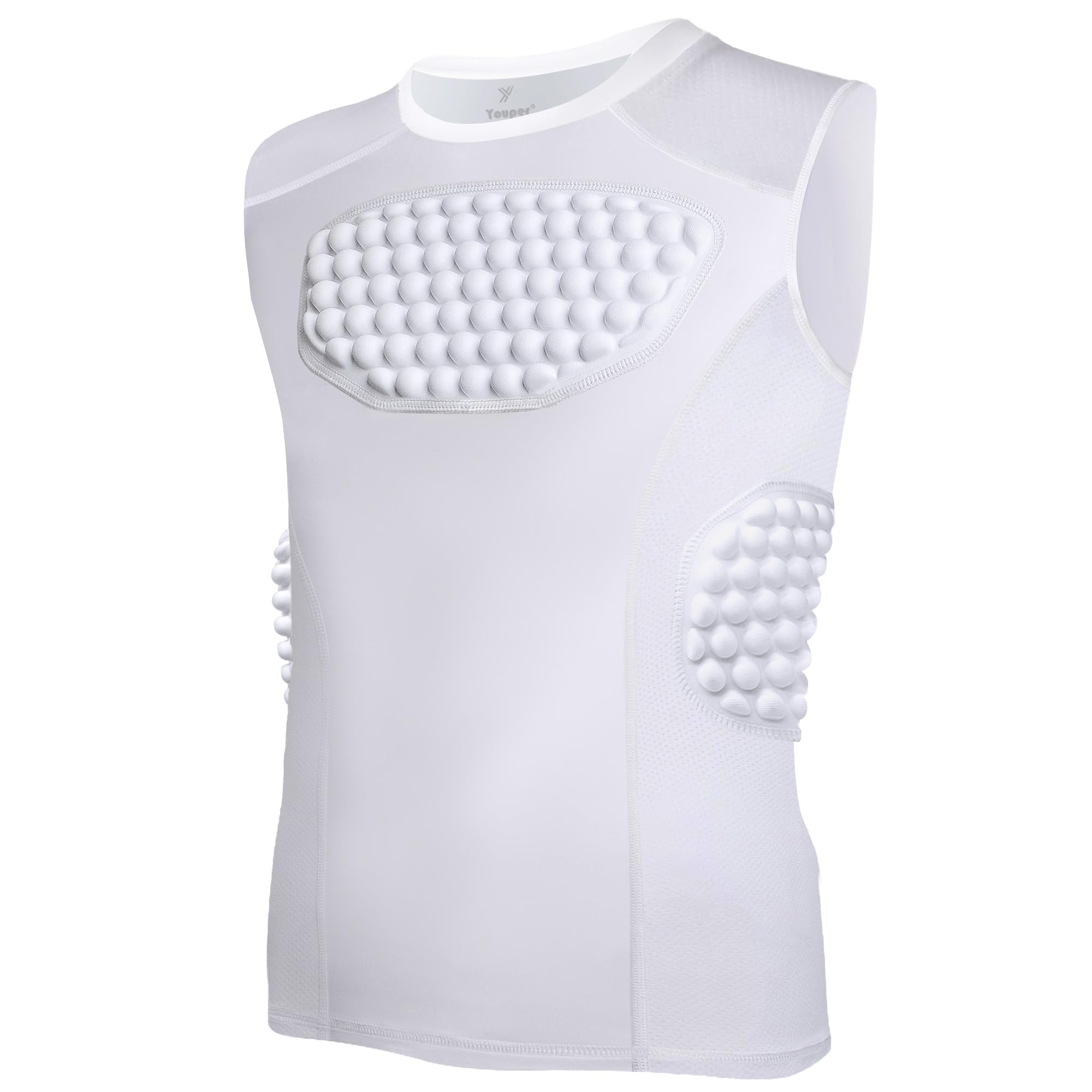 Photo 1 of Youper Youth Baseball Padded Chest Protector Shirt, Rib Heart Sternum Guard for Football, Softball & Lacrosse (White, Large)