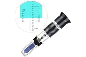 LEERCHUNAG Brix Meter Refractometer, LEERCHUANG Triple Scale Honey Tester (Water Content: 12-27%, Brix: 58-92%, Be': 38-43), Handheld Brix Refractometer for Honey, Maple Syrup, Molasses & Bee Keeping