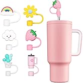 ZIZAISM Straw Cover for Meoky Tumbler 40 oz, 50 oz, Silicone Straws Covers for 10mm Straw, Reusable, BPA Free - 6PCS