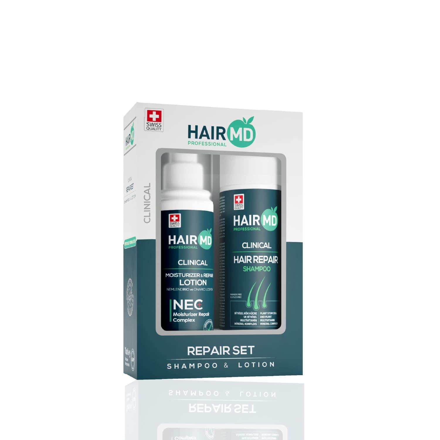 HairMD Hair Growth Shampoo & Lotion Set. Hair Loss Treatment for Thinning Hair & Post-Hair Transplant Procedure with Biotin, Keratin, Collagen, Provitamin B5 - Hair Care Set for All Hair Types