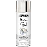 Rust-Oleum Mirror Silver Spray Paint | Mirror-Like Finish, Glass &amp; Acrylic Surfaces, Decorative Vases, Frames &amp; Tables, Fast Dry Formula, 6 Oz