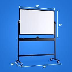Rolling Dry Erase Board 46 x 32 - Large Portable