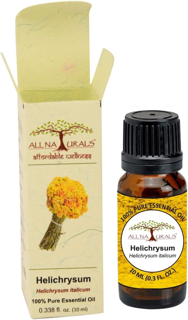 Helichrysum Essential Oil 10ml (Slovenia) 100% Pure Undiluted Therapeutic Grade for Stretch Marks, Scars, Clear Breathing & Burns by All Naturals