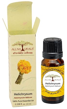 Helichrysum Essential Oil (Slovenia) 100% Pure Undiluted Therapeutic Grade for Aromatherapy, Stretch Marks, Scars, Clear Breathing & Burns by All Naturals (10ml)