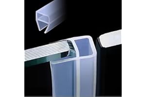 Zjclx Frameless Soft Shower Door Sweep Seal Drip Rail, Glass Shower Silicone Door Seal Strip,Weatherproof Silicone Seal Fit for Glass (U Type, 10mm (3/8"))