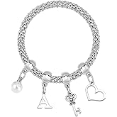 Mxrymvu Initial Bracelets for Women Letter A-Z Initial Bracelet for Women Men Best Friend Christmas Graduation Birthday Gifts Reminder Jewelry