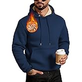 Men's Sherpa Fleece Lined Hoodie Thick Pullover Hooded Winter Warm Casual Athletic Sweatshirt with Kangaroo Pocket