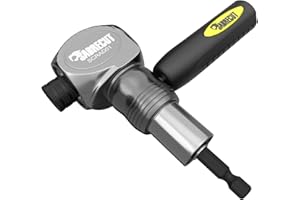 1 x SabreCut SCRAD01 Heavy Duty 1/4 Inch Compact Right Angle Impact Driver Bit Holder with 360 Degrees Rotatable Handle & Spring Loaded Knurled Quick Release Collar