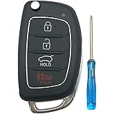 Replacement Keyless Entry Flip Folding Key Fob Case Shell fit for 2013 2014 2015 2016 Hyundai Santa fe Sonata Tucson Key Fob 