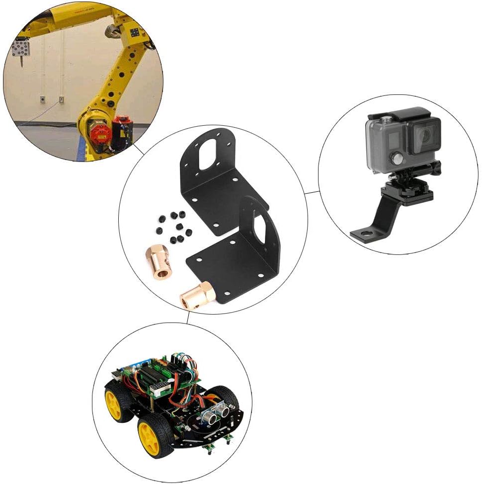 ManLee 4 Sets DC Gear Motors Mounting Bracket Fixed Mounting Holder with Matching Screws 37mm Iron Anti-Rust Gearbox for Electronic Locks Smart Cars Robots Cameras - - 