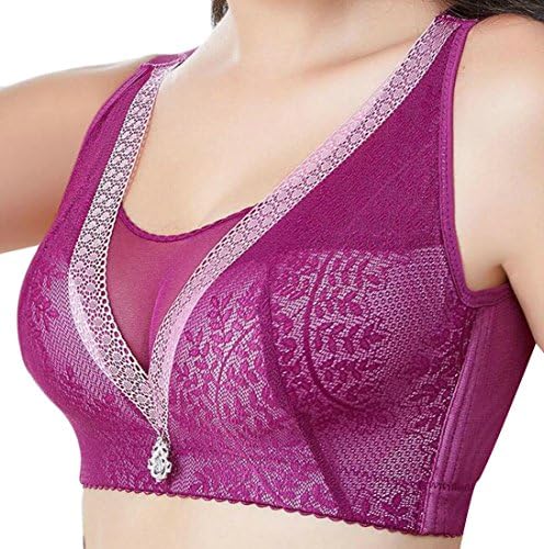 Sweatwater Women's Large Size Push Up Minimizer Full Figure Underwear Bra Dark Purple 42E