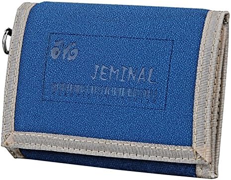 QISHI YUHUA JML Men's Sports And Leisure 3 Fold Short Purse Blue Canvas Wallets