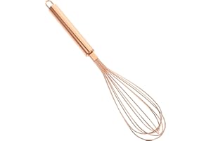 MAGICLULU Rose Gold 304 Stainless Steel Manual Egg Whisk Hand Mixer Large Kitchen Whisking Tool for Baking and Cooking