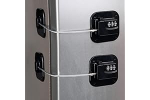 KIZZHISI Refrigerator Lock (2 Pack), Heavy Duty Combination Fridge Lock, for Fridge, Cabinets, Window, Drawers and Child Safety Cabinet Locks, Strong Non-Marking Adhesive No Drilling (Black)