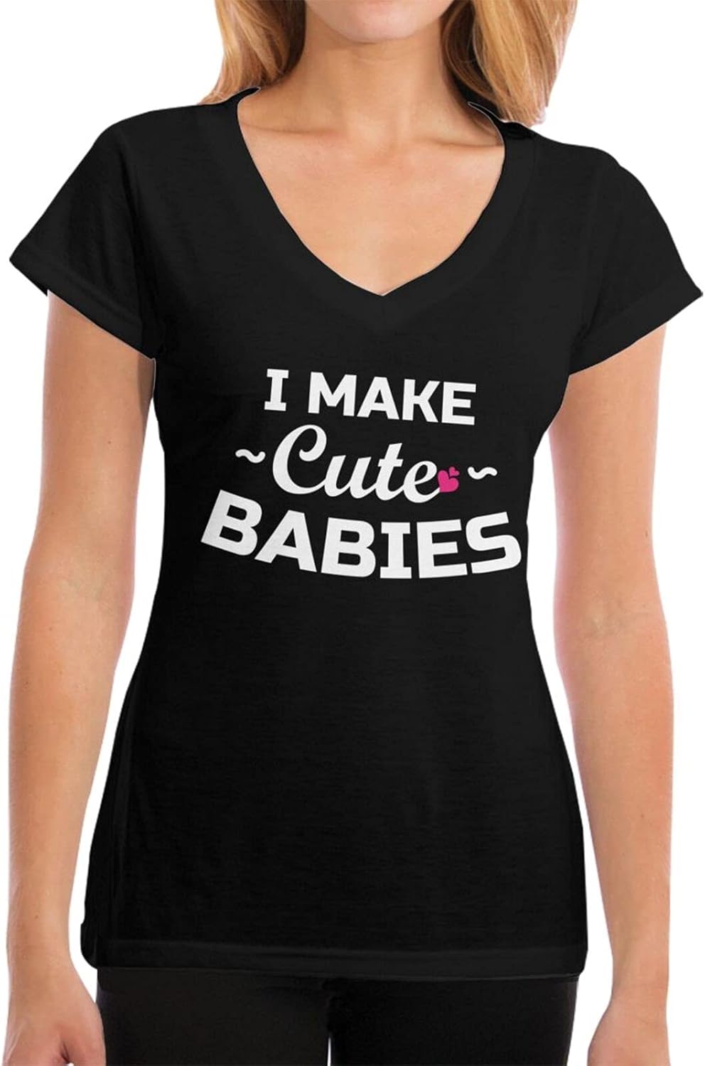 I Make Cute Babies Womens Tops V Neck T Shirts Summer Casual Tops