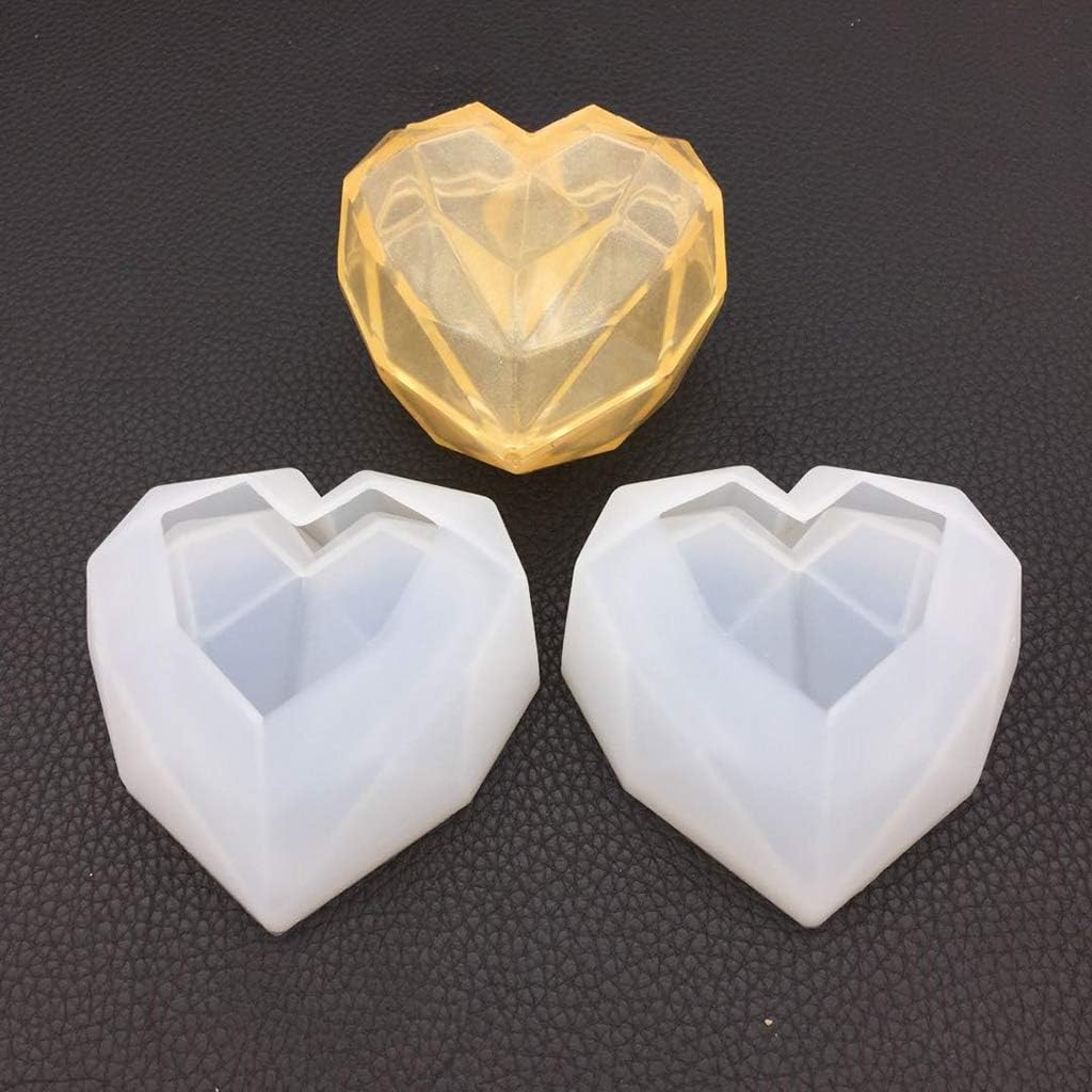 Welcome to Doober Silicone Resin Molds Silicone Mold DIY Epoxy Resin Crafts Heart-shape Storage Box Case Desk Table Decoration Organizer Jewelry Container Geometric Cutting Handmade Gifts Charms Cases