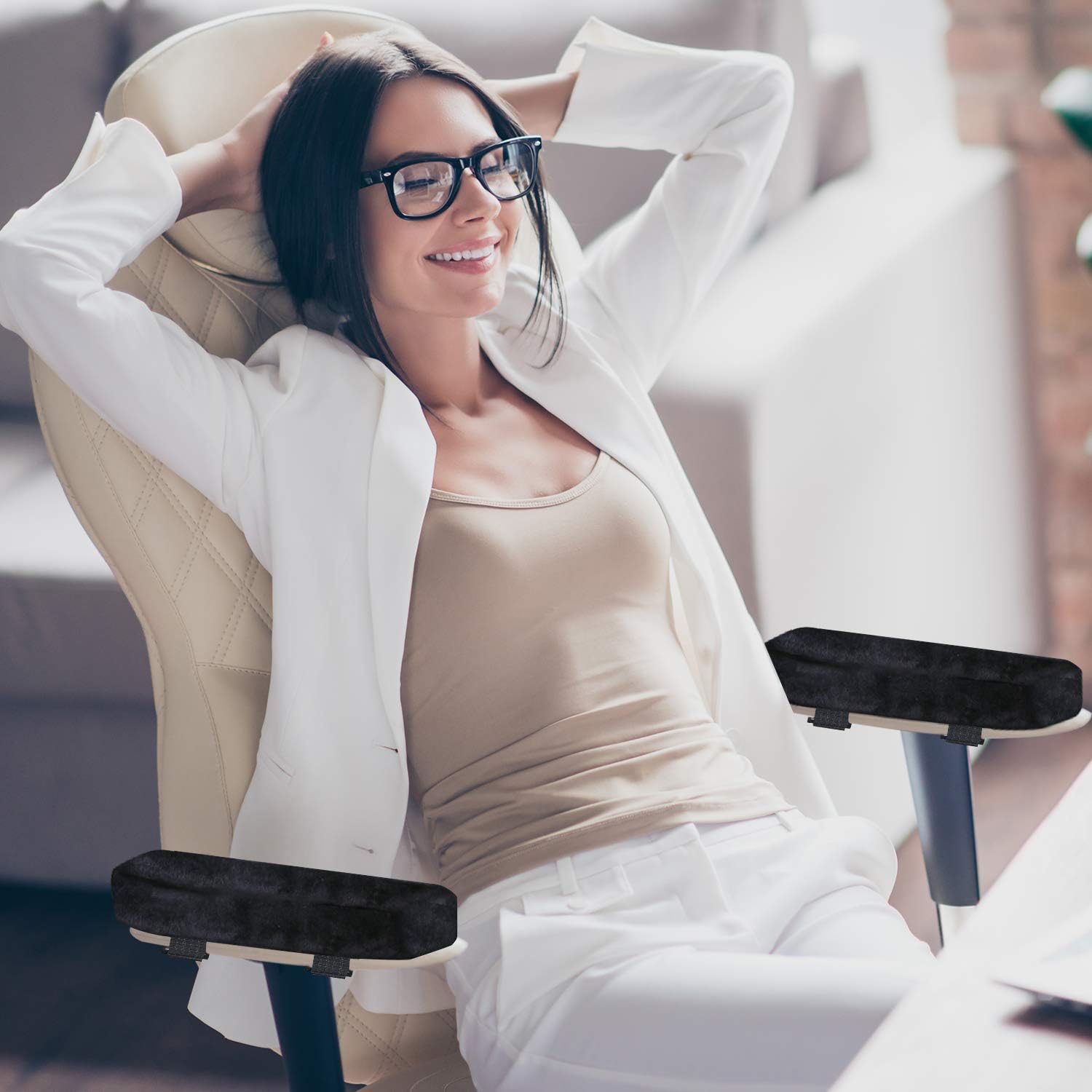 Office Chair Arm Pads, Armrest Elbow Support Pad Cushion Homesy Pack of 2 Comfortable Memory Foam for Gaming Chair, Wheelchair, Home Office Seat to Reduce Pain Pressure Relief Ergonomic Padded Pillow : Office Products