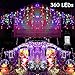 Toodour Christmas Icicle Lights Outdoor, 360 LED 29.5ft 8 Modes Fairy Icicle String Lights with 60 Drops, Led Christmas Twinkle Lights for Holiday, Party, Wedding, Christmas Decorations (Multicolor)