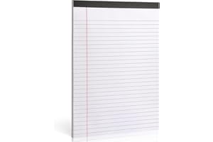ZZTX Legal Pads 8.5 x 11 Inch White Writing Notepad, Lined Writing Pads for Work Office School, 50 Sheets Per Pad, A4, 1 Pack