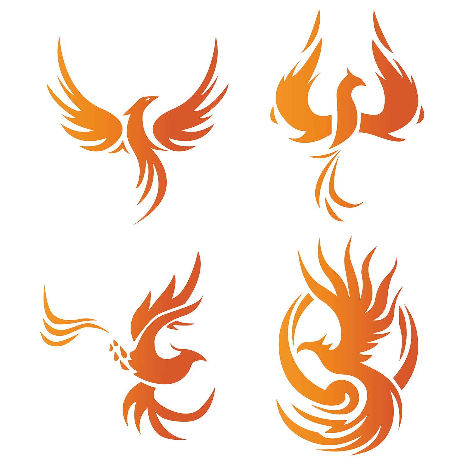 GORGECRAFT 4PCS Phoenix Window Decals Static Glass Sliding Door Sticker Clings Vinyl Alert Film Bedroom Bathroom Decals for Prevent Stop Birds Dogs Pets Strikes