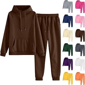 cxzeqwoke Sweatsuits Women 2 Piece Outfit Casual Oversized Hoodie Sweat Set Matching Lounge Track Suit Comfy Sets Clothing