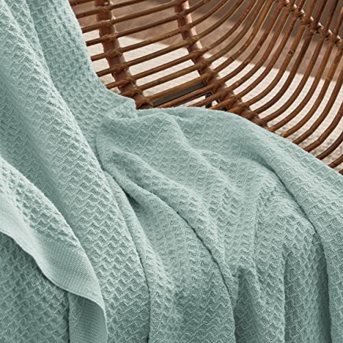 Bedsure 100 Cotton Blankets Queen Size for Bed 405GSM Waffle Weave