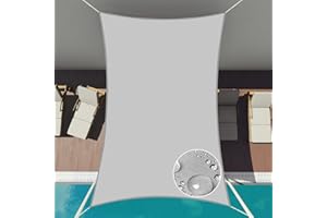 Patio Paradise 16' x 24' Ft 260 GSM Waterproof Sun Shade Sail-Light Grey Rectangle UV Block Durable Awning Canopy Outdoor Garden Backyard