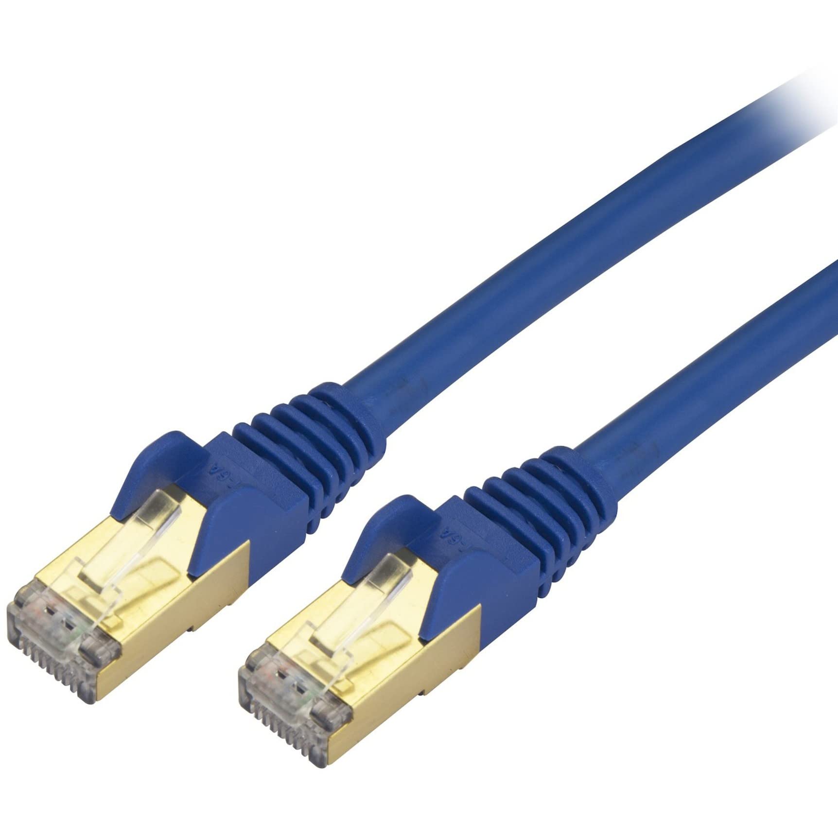 StarTech.com 35ft CAT6a Ethernet Cable - 10 Gigabit Shielded Snagless RJ45 100W PoE Patch Cord - 10GbE STP Network Cable w/Strain Relief - Blue Fluke Tested/Wiring is UL Certified/TIA (C6ASPAT35BL) — image 1