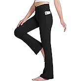 HASMES Girls Flare Leggings with Pockets Kids Bell Bottom High Waisted Flare Yoga Pants for Dance Activewear